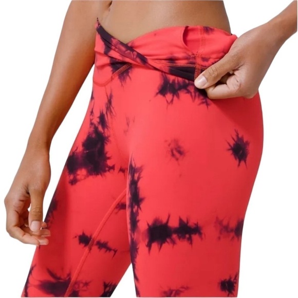 Lululemon Wunder Train High-Rise Tight 25" *WashTie Dye Carnation Red Size 4 - Picture 2 of 12